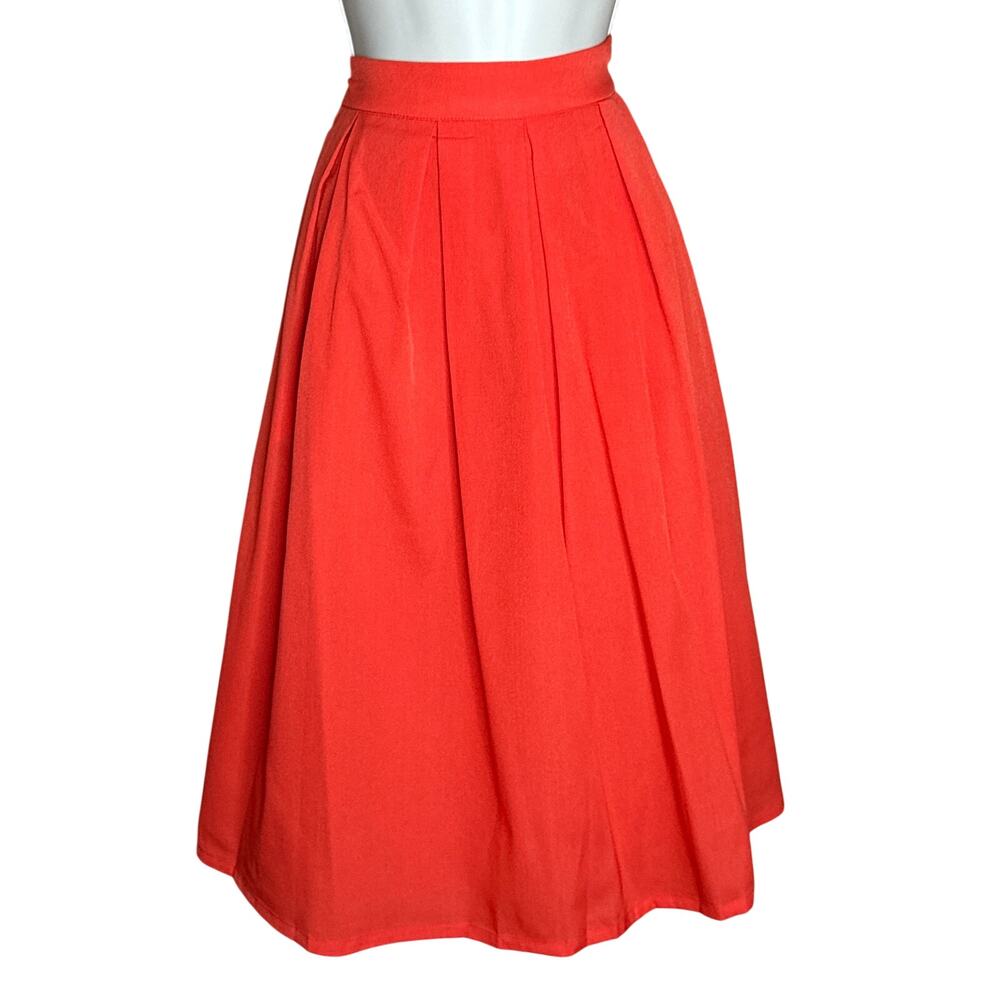 Tulip B Unique Vintage Tomato Red A-Line Swing Skirt L NWT